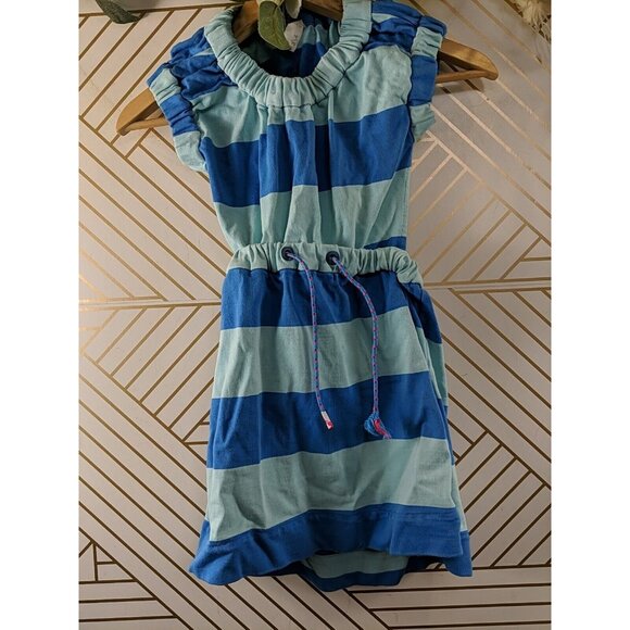 TIA CIBANI Girls Striped Open Back Blue Tie Waist Dress Size 3/4 READ - Picture 3 of 8